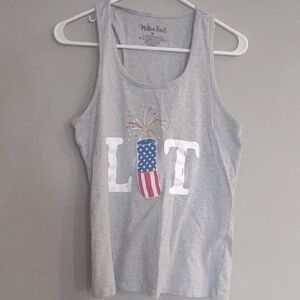 Willow Trails Womens Medium Gray Graphic Tank‎ Top